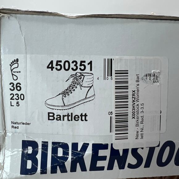 Birkenstock Bartlett Goat Leather High Top Shoes Red 450351 Women 5/EU 36 NWB - Picture 10 of 10